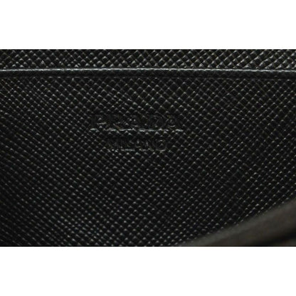 Prada Card Case Coin Business Holder Logo Leather Nero Black — view 6