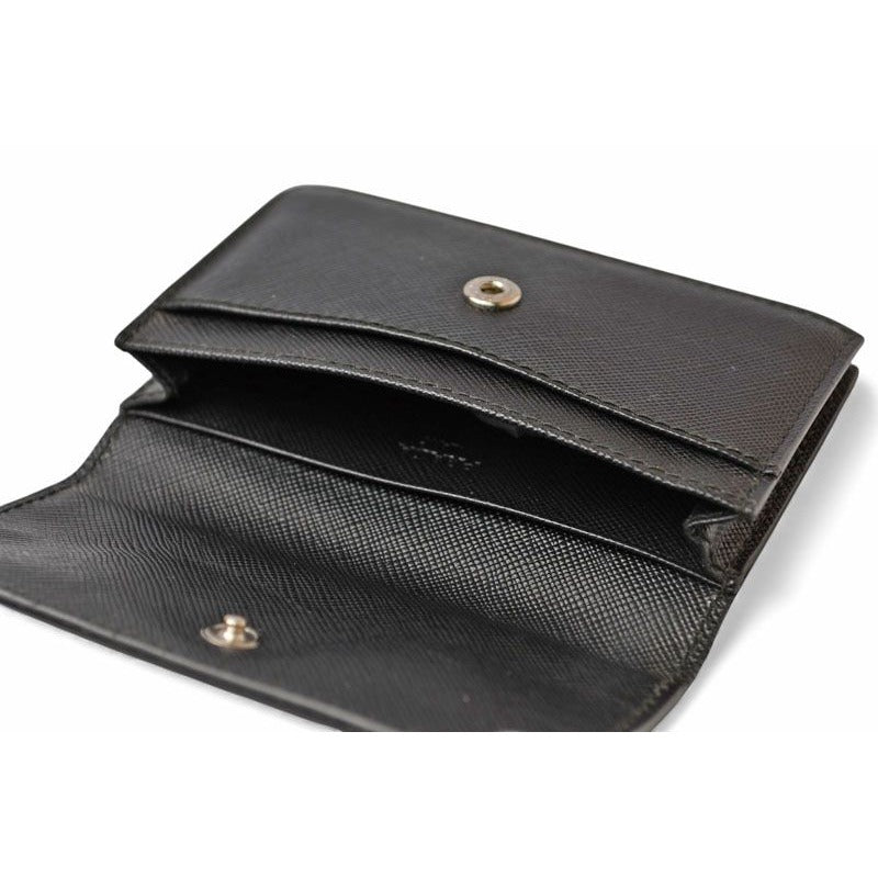 Prada Card Case Coin Business Holder Logo Leather Nero Black — view 7
