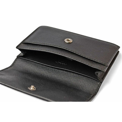Prada Card Case Coin Business Holder Logo Leather Nero Black — view 7