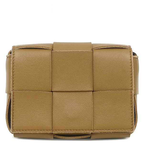 Bottega Veneta Shoulder Bag Candy Cassette Maxi Intrecciato Lambskin Brown Gold