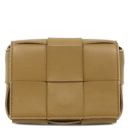 Bottega Veneta Shoulder Bag Candy Cassette Maxi Intrecciato Lambskin Brown Gold