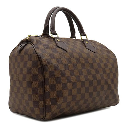 Louis Vuitton Handbag Speedy 30 Damier Canvas Damier Ebene Gold Hardware Brown