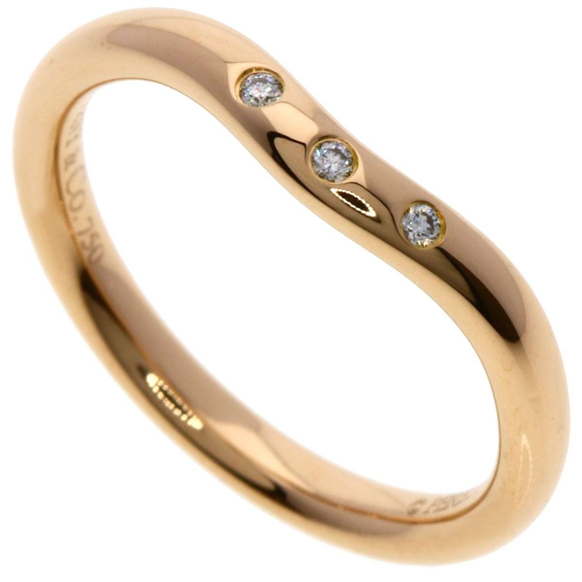 Tiffany & Co T Cube Band Diamond Ring 18k Pink Gold