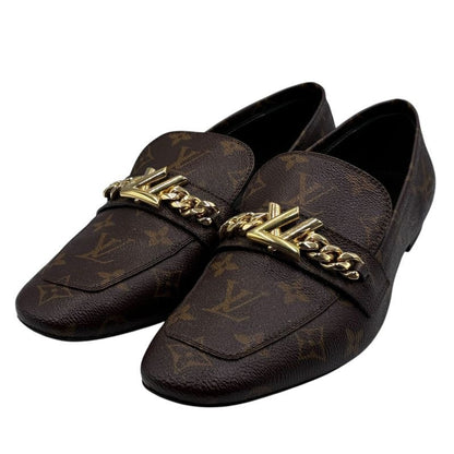 Louis Vuitton Loafer Leather Shoes Upper Case Line Monogram Flat