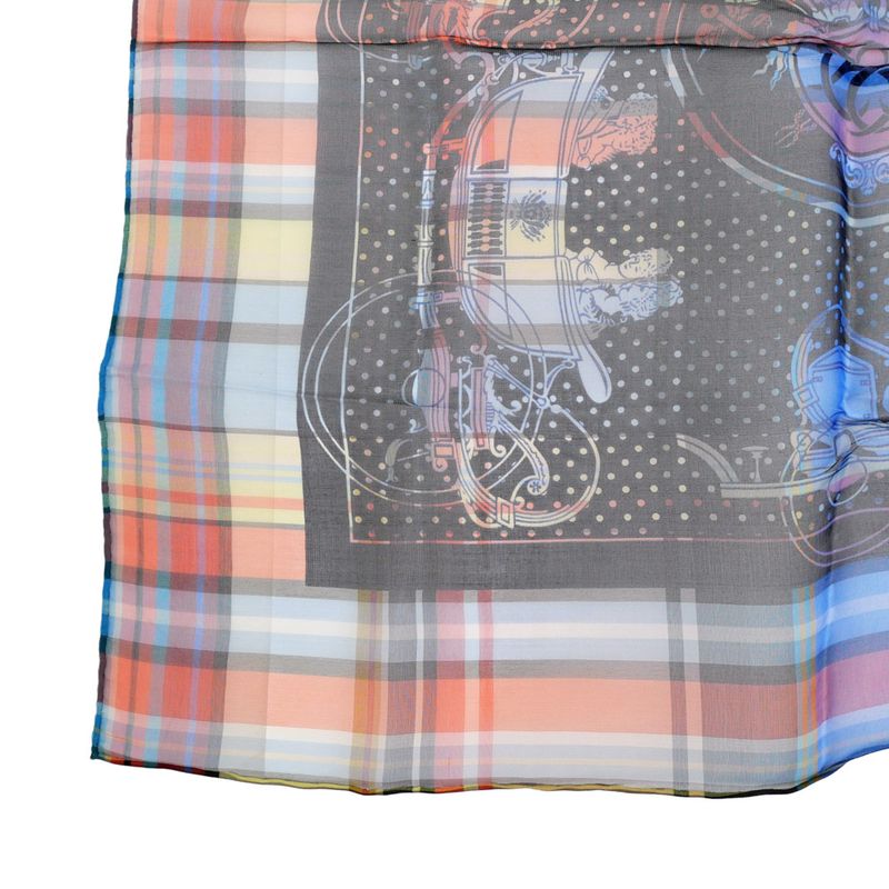 Hermes Carre 55 Scarf Madras Exlibris Bandana Silk Multicolor Accessory