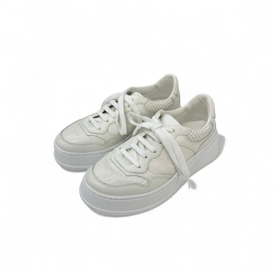 Gucci Sneakers Shoes Leather White GG Embossed Interlocking G Logo
