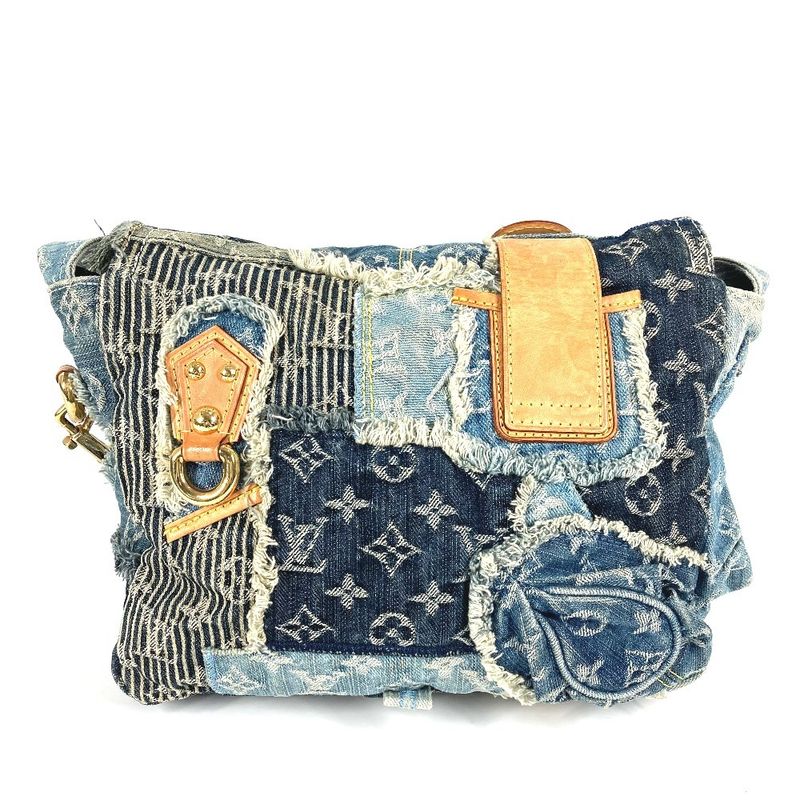 Louis Vuitton Shoulder Bag Patchwork Postie M95374 Monogram Denim Canvas Blue