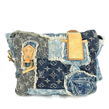 Louis Vuitton Shoulder Bag Patchwork Postie M95374 Monogram Denim Canvas Blue