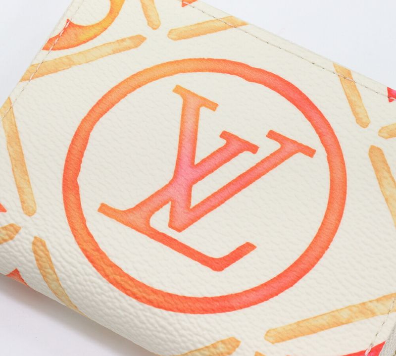 Louis Vuitton Coin Case Monogram Tile Coral Zippy Coin Purse M83658