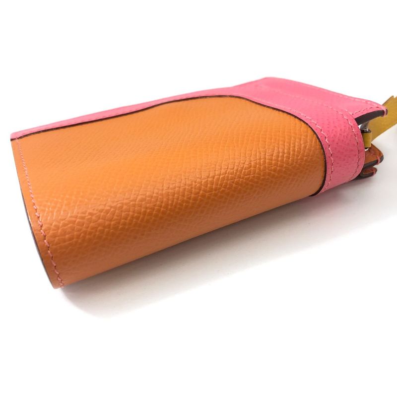 Hermes Camaille Mini Coin Case Veau Epsom Orange Pink