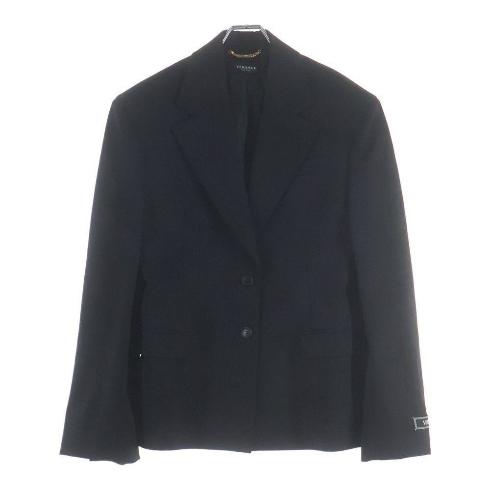Versace Logo Label Wool Terre Jacket Black