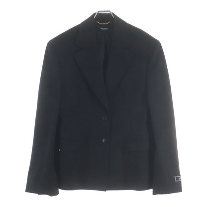 Versace Logo Label Wool Terre Jacket Black