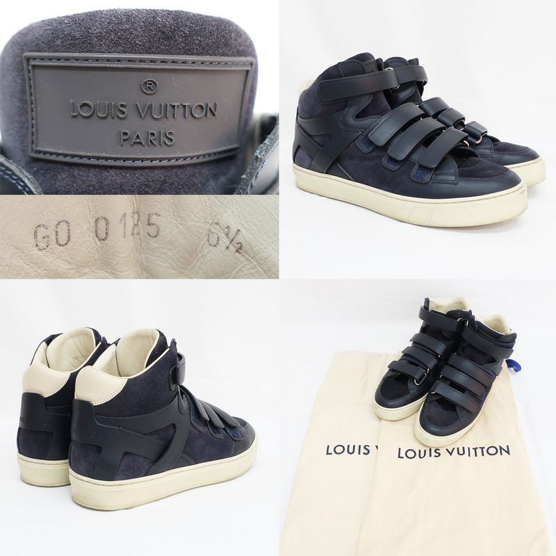Louis Vuitton High Cut Sneakers - Suede Navy - Notation Size 6.5