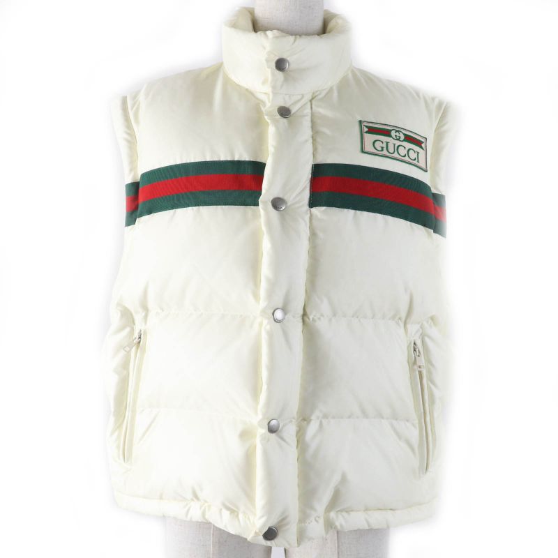 Gucci 683216 Short Length 2WAY Down Vest Bomber Jacket Down Jacket Ivory 36