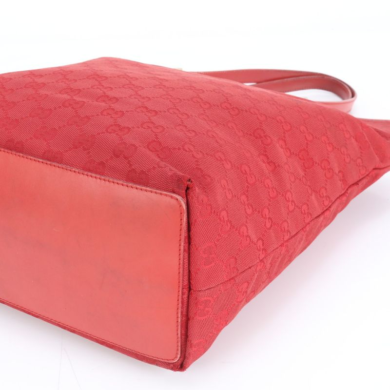 Gucci GG Canvas Leather Tote Bag Shoulder Hand 002-1098 Silver Hardware Women's