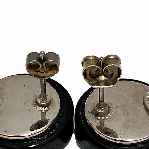 Chanel Earrings Coco Mark Mirror Black Gold Silver 01P Brand Accessories