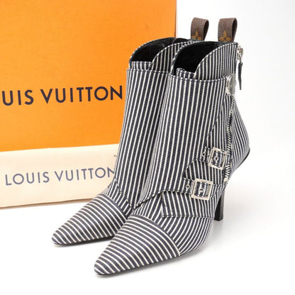 Louis Vuitton Janet Boots Size 36 Canvas Stripe Hickory Short Boots