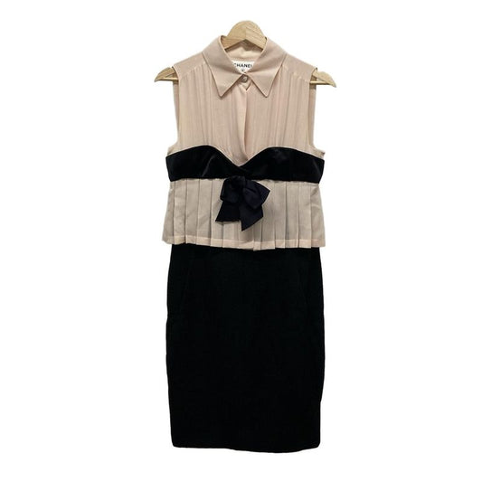 Chanel Dress Size 36 S Women - P35427 Pink Beige And Black Sleeveless / Knee