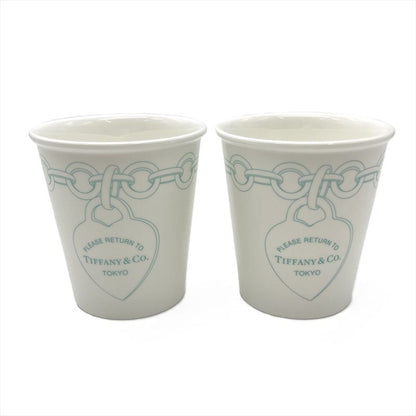 Tiffany & Co Tiffany & Co Return To Etched Coffee Cup Glasses Bone China White