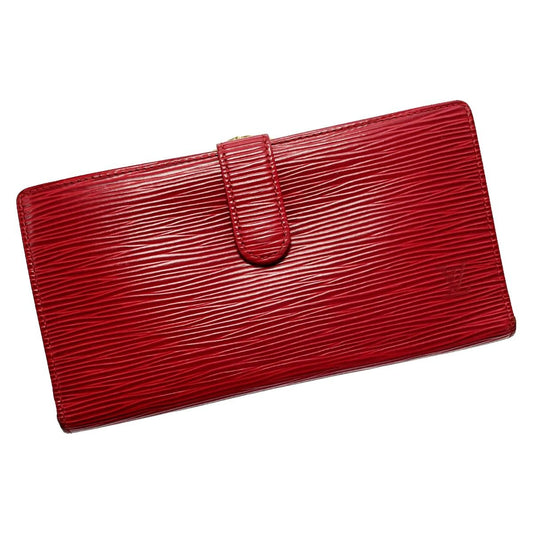Louis Vuitton Epi Continental Viennois M63257 Red Bifold Long Wallet Women's