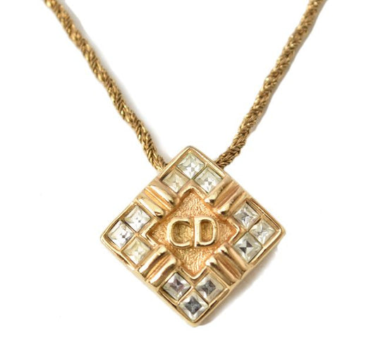 Christian Dior Necklace Vintage Square Gold