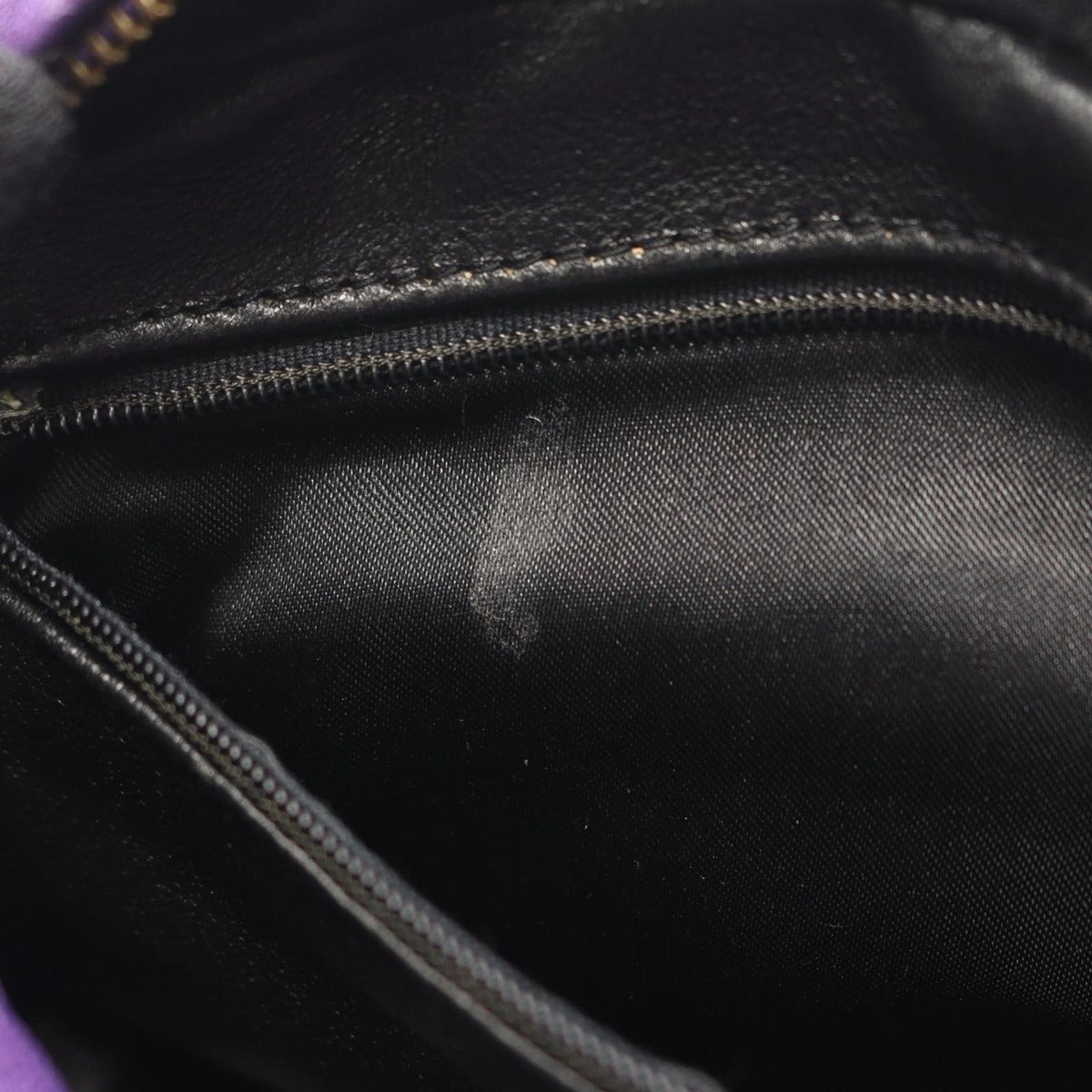 Chanel Shoulder Bag Quilted Purple Fabric Fringe Mini Chain — view 6