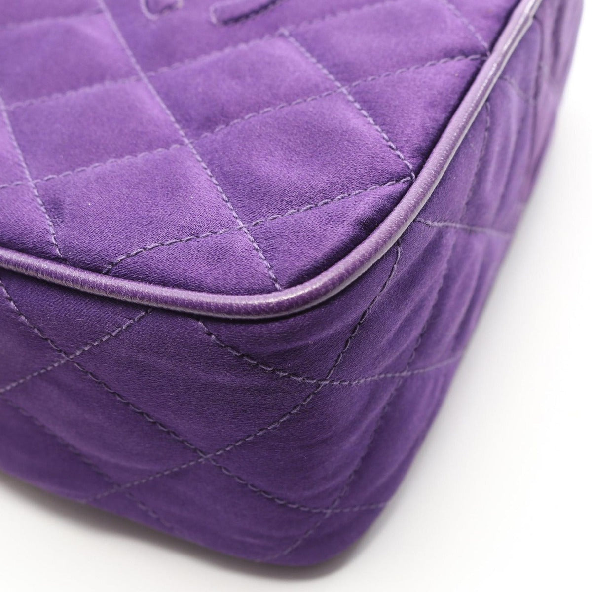 Chanel Shoulder Bag Quilted Purple Fabric Fringe Mini Chain — view 7