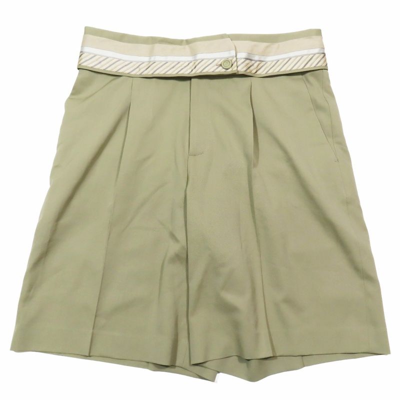 Unused 23SS DIOR Bermuda Shorts Tuck Slacks Half Pants Inside Out Waist Wool 48