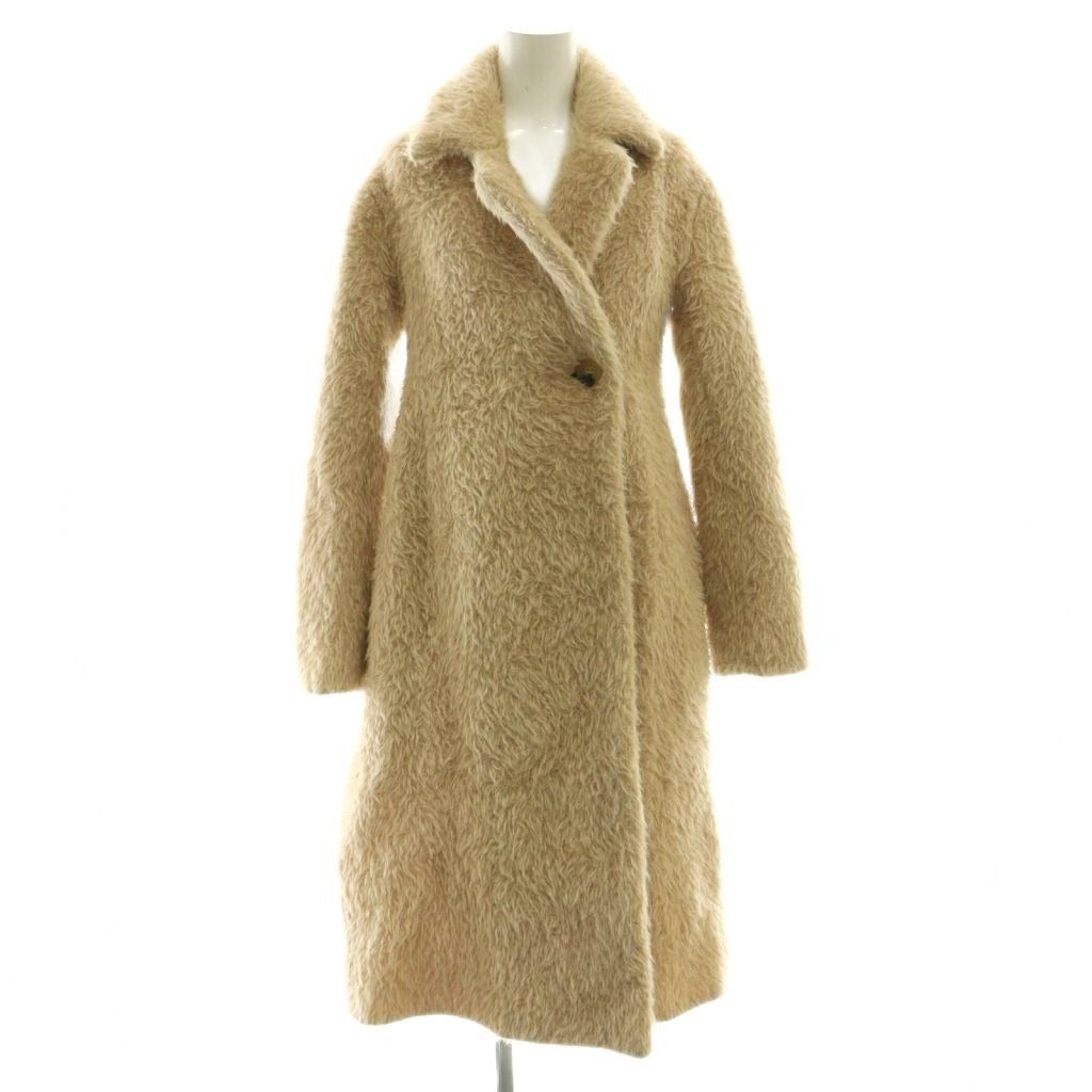 Celine Phoebe Philo Era Alpaca Cowl Shaggy Coat Long 34 Light Beige NR OS
