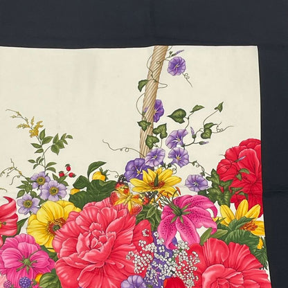 Gucci Scarf Silk Floral Pattern Multicolor