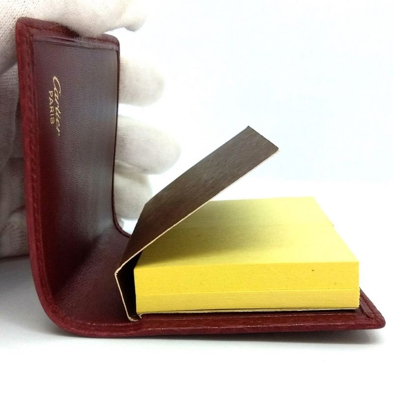 Cartier Post-it Must Line Leather Bordeaux Sticky Note Case Stationery