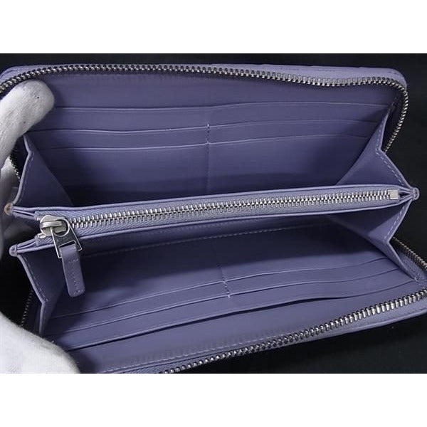 Bottega Veneta Long Wallet Intrecciato Zip Around Lavender — view 4