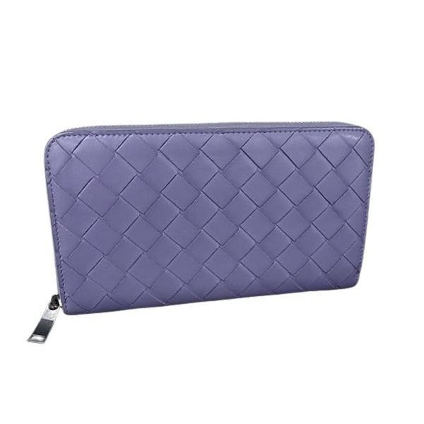 Bottega Veneta Long Wallet Intrecciato Zip Around Lavender
