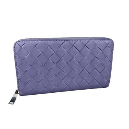 Bottega Veneta Long Wallet Intrecciato Zip Around Lavender