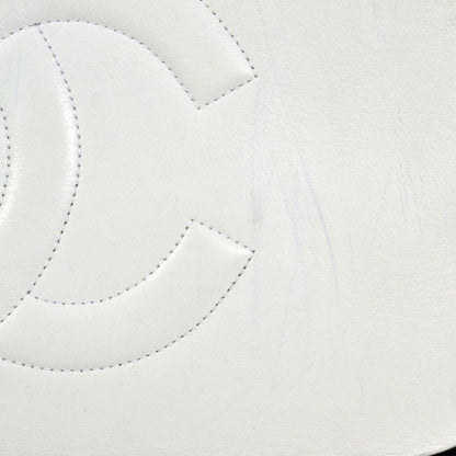 Chanel Bicolor Coco Mark Chain Tote Shoulder Bag Leather White Gold Hardware