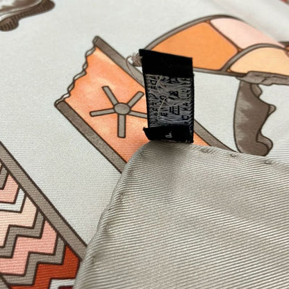 Hermes Scarf Carré 90 Beige×orange×multi Tressors DU NIL
