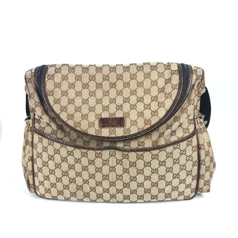 Gucci Shoulder Bag GG Mother's Bag 123326 GG Canvas/leather Beige