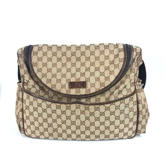 Gucci Shoulder Bag GG Mother's Bag 123326 GG Canvas/leather Beige