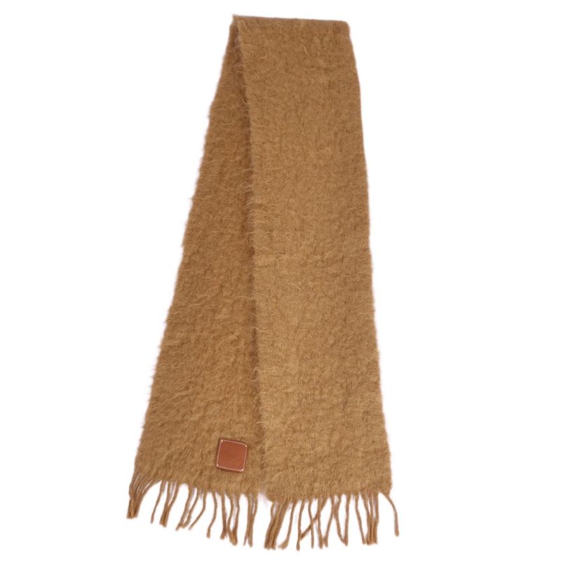 Loewe Scarf Shawl Fringe Mohair Wool Lady