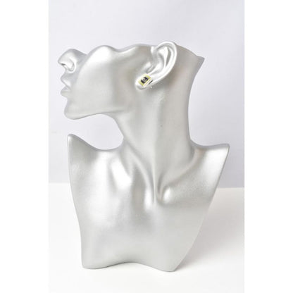 Chanel Earrings Chanel Square Silver CC Coco Mark Green Black 210622