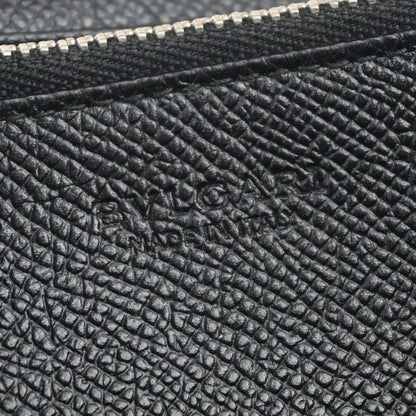 Bvlgari Logo Long Wallet Fold Wallet Black Silver 07bs058