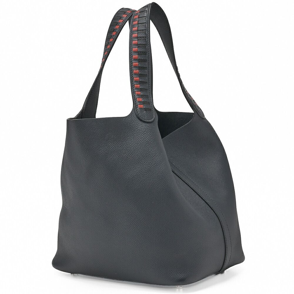 Hermes Handbag Picotin Lock MM Epson Blue De Prusse Blue De Prusse (silver