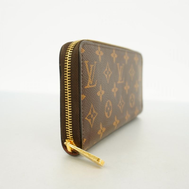 Louis Vuitton Long Wallet Monogram Zippy Wallet M42616 Brown Men Women Unisex