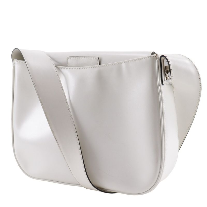 Celine One Shoulder Leather White Women's Shoulder Bag