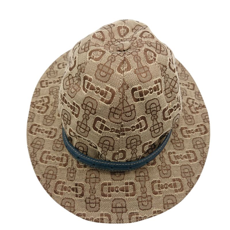 Gucci Bucket Hat Horsebit Brown Beige Green Size M