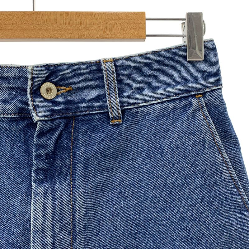 Loewe - Anagram Logo Leather Patch Cut Off Denim Wide Shorts - 38 - Indigo -