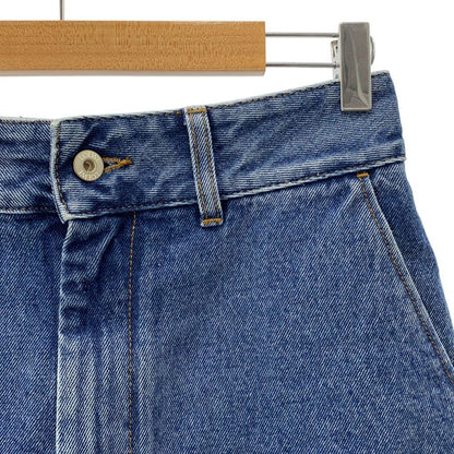 Loewe - Anagram Logo Leather Patch Cut Off Denim Wide Shorts - 38 - Indigo -