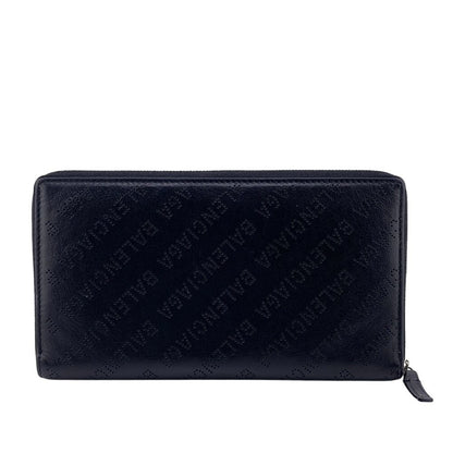 Balenciaga Round Zip Wallet Everyday Long Black