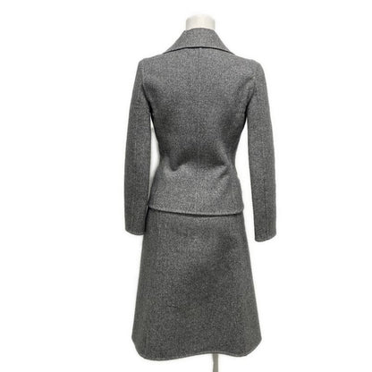 Dior/christian Dior Skirt Suit For Women - Gray Light Gray And Multi Wool