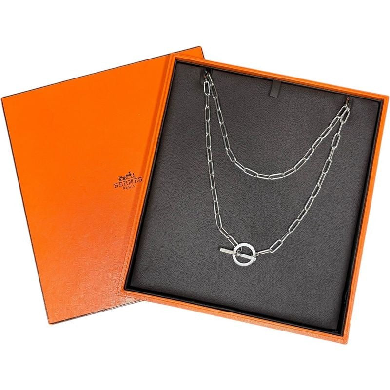 Hermes Chaine Dancre Game Chain Necklace Silver